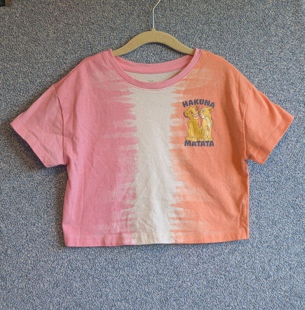 Disney Jumping Beans Girls Size 5T The Lion King Orange Pink Tie Dye Crop Top
